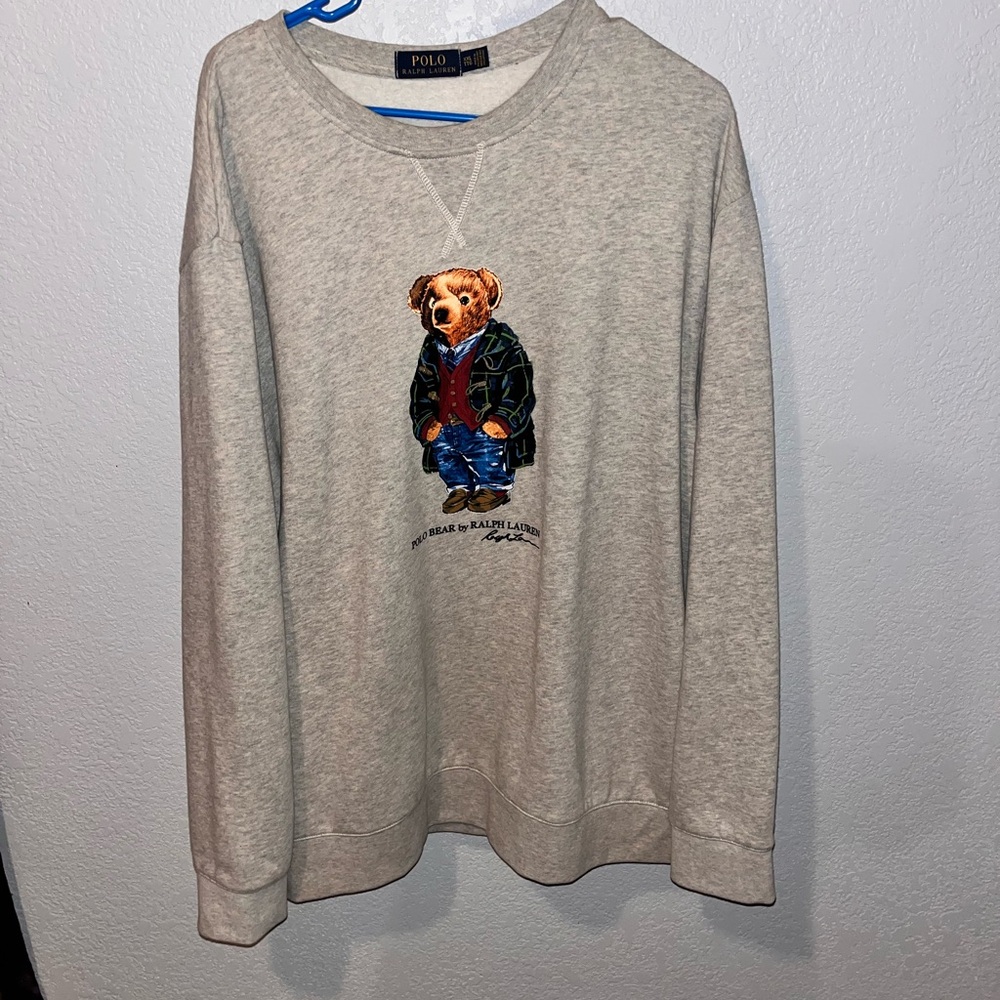 Polo by Ralph Lauren Cream Bear Crewneck Sweater